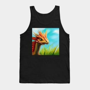 Baby Gold Dragon with Red Fins in the Tall Grass Tank Top